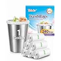 Teivio Mini Clear Trash Bags 1 Gallon 240 Count Unscented Garbage Bags