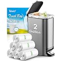 Teivio Small Clear Trash Bags 2 Gallon 320 Count Unscented Garbage Bags