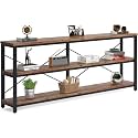 TEKAVO Engineered Wood Console Table for Living Room | 180 CM | Entryway Table with Shelf Storage Shelf | Sofa Side Table | Hallway Furniture | Brown | DIY