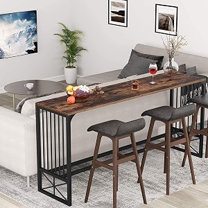 tekavo console table  entryway table for living room  120 cm long  rustic color  long narrow hallway tablediy - engineered wood