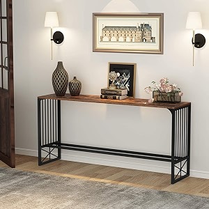 tekavo console table  180 cm  entryway table for living room  long narrow hallway table  rustic brown colour  diy
