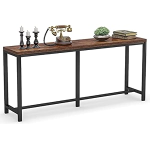 tekavo extra long entry way table 180 cm table industrial entry console table for hallway entryway amp living room brown 180 w x 30 d x 80 h cm  diy