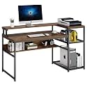 TEKAVO Malto Computer Table for Home Pc | Office Table for Home | with Book Shelf, Study Table with Hutch, Modern Workstation, Black &amp; White Wood, Metal (120 Cm x 60 Cm x 75 Cm) - DIY