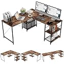 TEKAVO Gaming Table for Gaming Setup with Monitor Riser Stand for Home (128L x 108 x 75H CM) | DIY