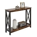TEKAVO Narrow Console Table, Long Sofa Table Entry Table with for Entryway Hallway Living Room (Brown)-100 L x 29 W x 80 H CM | DIY