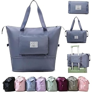 tekcool nylon 41 liter expandable travel bags for women duffle bags for women luggage foldable vanity traveling bag waterproof hand bag for ladies personal itemsblue