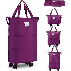 tekcool duffel trolley bags for travel rolling duffle bag with wheels wine