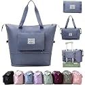TEKCOOL Nylon 41 Liter Expandable Travel Bags for Women, Duffle Bags for Women Luggage, Foldable Vanity Traveling Bag, Waterproof Hand Bag for Ladies Personal Items(Blue).