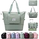 TEKCOOL Nylon 41 Liter Expandable Travel Bags for Women, Duffle Bags for Women Luggage, Foldable Vanity Traveling Bag, Waterproof Hand Bag for Ladies Personal Items(Green)