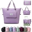 TEKCOOL Nylon 41 Liter Expandable Travel Bags for Women, Duffle Bags for Women Luggage, Foldable Vanity Traveling Bag, Waterproof Hand Bag for Ladies Personal Items(Purple)