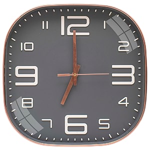 tekcool plastic analogue wall clock 1234 silent quartz decorative latest wall clock non-ticking classic clock battery operated round easy to read for roomhomekitchenbedroomofficeschoolgrey gold39