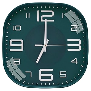 tekcool plastic analogue wall clock 1234 silent quartz decorative latest wall clock non-ticking classic clock batery operated round easy to read for roomhomekitchenbedroomofficeschoolgreen green39