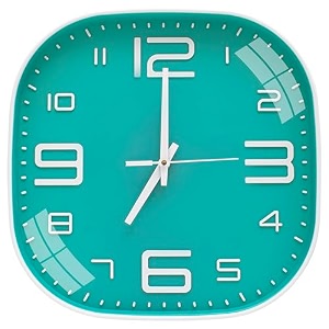 tekcool plastic analogue wall clock 1234 silent quartz decorative latest wall clock non-ticking classic clock batery operated round easy to read for roomhomekitchenbedroomofficeschoollight green39