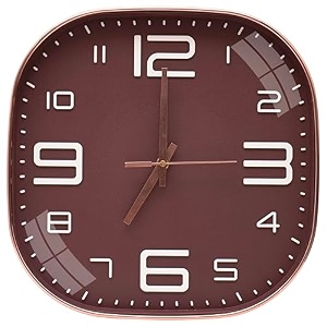 tekcool plastic analogue wall clock 1234 silent quartz decorative latest wall clock non-ticking classic clock battery operated round easy to read for roomhomekitchenbedroomofficeschoolbrown39