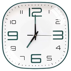 tekcool plastic analogue wall clock 1234 silent quartz decorative latest wall clock non-ticking classic clock battery operated round easy to read for roomhomekitchenbedroomoficeschoolwhite green39