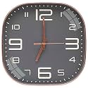 TEKCOOL Plastic Analogue Wall Clock 12" Silent Quartz Decorative Latest Wall Clock Non-Ticking Classic Clock Battery Operated Round Easy to Read for Room/Home/Kitchen/Bedroom/Office/School.Grey Gold'