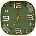 TEKCOOL Plastic Analogue Wall Clock 12" Silent Quartz Decorative Latest Wall Clock Non-Ticking Classic Clock Battery Operated Round Easy to Read for Room/Home/Kitchen/Bedroom/Office/School.Mehendi'