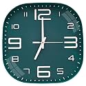 TEKCOOL Plastic Analogue Wall Clock 12" Silent Quartz Decorative Latest Wall Clock Non-Ticking Classic Clock Battery Operated Round Easy to Read for Room/Home/Kitchen/Bedroom/Office/School.Green'