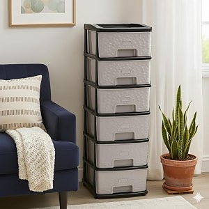 tekcool plastic drawer organizer self standard rectangular multi purpose modular drawer system large chest of drawer organizer for home officeproduct dimension when assembeled 6xl grey hex