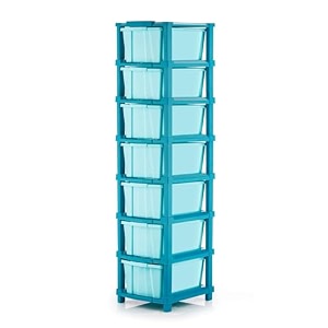 tekcool plastic drawer organizer self standard rectangular multi purpose modular drawer system large chest of drawer organizer for home officeproduct dimension when assembeled 7xl blue hex