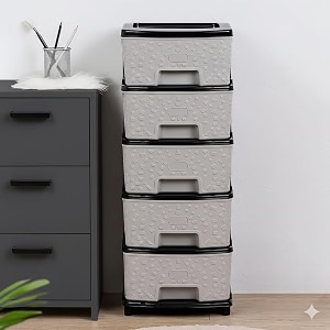 tekcool plastic drawer organizer self standard rectangular multi purpose modular drawer system large chest of drawer organizer for home officeproduct dimension when assembeled 5xl grey hex
