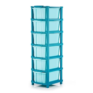 tekcool plastic drawer organizer self standard rectangular multi purpose modular drawer system large chest of drawer organizer for home officeproduct dimension when assembeled 6xl blue hex
