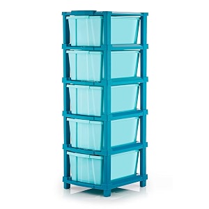 tekcool plastic drawer organizer self standard rectangular multi purpose modular drawer system large chest of drawer organizer for home officeproduct dimension when assembeled 5xl blue hex