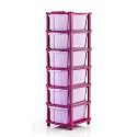 TEKCOOL Plastic Drawer Organizer Self Standard Rectangular Multi Purpose Modular Drawer System Large Chest of Drawer Organizer for Home Office,Product Dimension When assembeled (6xl, Purple hex);: