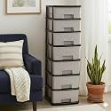 TEKCOOL Plastic Drawer Organizer Self Standard Rectangular Multi Purpose Modular Drawer System Large Chest of Drawer Organizer for Home Office,Product Dimension When assembeled (7XL, Grey hex);:
