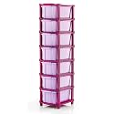 TEKCOOL Plastic Drawer Organizer Self Standard Rectangular Multi Purpose Modular Drawer System Large Chest of Drawer Organizer for Home Office,Product Dimension When assembeled (7xl, Purple hex);: