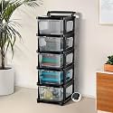 TEKCOOL Plastic Drawer Organizer Self Standard Rectangular Multi Purpose Modular Drawer System Large Chest of Drawer Organizer for Home Office,Product Dimension When assembeled(5xl, Transparent hex);:
