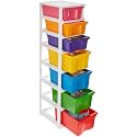 TEKCOOL Plastic Drawer Organizer Self Standard Rectangular Multi Purpose Modular Drawer System Large Chest of Drawer Organizer for Home Office,Product Dimension When assembeled (7XL, Multi);: