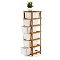 TEKCOOL Plastic Drawer Organizer Self Standard Rectangular Multi Purpose Modular Drawer System Large Chest of Drawer Organizer for Home Office,Product Dimension When assembeled (6xl, brown hex);:.