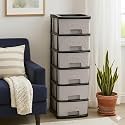 TEKCOOL Plastic Drawer Organizer Self Standard Rectangular Multi Purpose Modular Drawer System Large Chest of Drawer Organizer for Home Office,Product Dimension When assembeled (6XL, Grey hex);: