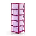 TEKCOOL Plastic Drawer Organizer Self Standard Rectangular Multi Purpose Modular Drawer System Large Chest of Drawer Organizer for Home Office,Product Dimension When assembeled (5xl, Purple hex);: