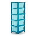 TEKCOOL Plastic Drawer Organizer Self Standard Rectangular Multi Purpose Modular Drawer System Large Chest of Drawer Organizer for Home Office,Product Dimension When assembeled (5xl, Blue hex);: