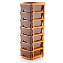 TEKCOOL Plastic Drawer Organizer Self Standard Rectangular Multi Purpose Modular Drawer System Large Chest of Drawer Organizer for Home Office,Product Dimension When assembeled (7XL, Coffee);:
