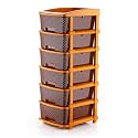 TEKCOOL Plastic Drawer Organizer Self Standard Rectangular Multi Purpose Modular Drawer System Large Chest of Drawer Organizer for Home Office,Product Dimension When assembeled (6XL, Coffee);: