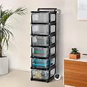 TEKCOOL Plastic Drawer Organizer Self Standard Rectangular Multi Purpose Modular Drawer System Large Chest of Drawer Organizer for Home Office,Product Dimension When assembeled(6xl, Transparent hex);: