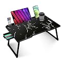 TEKCOOL Smart Multipurpose Foldable Laptop Table with Cup Holder, Study Table, Bed Table, Breakfast Table, Foldable and Portable/Ergonomic &amp; Rounded Edges/Non-Slip Legs (Flying doremon)
