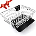 TEKCOOL Stainless Steel Utensils Basket Drainer &amp; Dish Drainer Basket for Kitchen/Utensil Stand for Kitchen/Dish Drying Rack with Drainer/Dish Rack(Size- 56x43x23 CM/Chrome Finish).