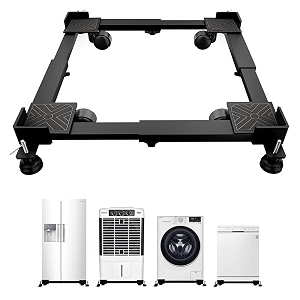 tekcool washing machine stand- adjustable metal trolley with wheels for home with 4 anti vibration rubber grips- stands upto 160 kg weight also suitable for dishwasher air cooler