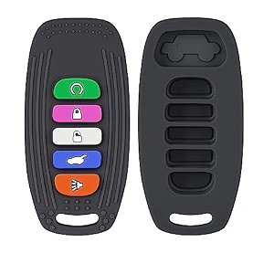 tekme car keys remote control shaped teether for 3 months baby baby teething remote helps biting skills development colour amp shape recognition teething toys for babies and toddlers black