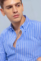 Tekwani Men Striped Casual Light Blue Shirt