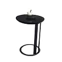 Telephone Table, Black Solid Wood Side Table,Living Room Sofa Side Table,Round Side Table/End Table/Night Stand/Coffee Table,Telephone Tables,Diameter 15.74 Inch