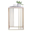 Telephone Table, Marble Side Table Nordic Modern Living Room Bedroom Telephone Table Bedside Table Wrought Iron Hollow Line Coffee Table,15.7"×15.7"×23.6" (Color:Gold)