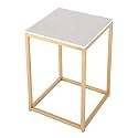 Telephone Table, Marble Side Table Nordic Living Room Square Sofa Corner Table Telephone Table Bedroom Bedside Table Balcony Coffee Table(Color:Gold)