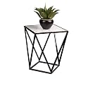 Telephone Table, Modern Living Room Marble Square Coffee Table,Metal Industry Side Table,Telephone Table,21.65 Inch Tall,Gold,Black (Color:Black,Size:17.7117.7121.65in)