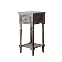 Telephone Table, Retro Sofa Small Side Table,Industrial Styleside Table,Telephone Tables,with Drawer,Side Table with Storage Shelf(Color:Retro,Size:13.9713.9729.52in)
