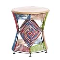 Telephone Table, Small Round Side Table,Coffee Table,Telephone Side Table,Hand Made,Sofa Side Table,Solid Cotton Line Side Table,2 Colors(Color:A,Size:15.7418.11in)